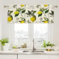 Cozy Up Home Gardinvalans, Vildblommor Vår Akvarell Blomma Blommönster Växter Kort Stång Fönsterbehandling för vardagsrum, sovrum, kök, badrum 26X24inchX2pcs
