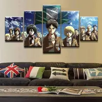 Iaidegou-4 Ingen inramad duk 5 st Anime Attack On Titan Väggkonstaffischer Bilder Målningar Heminredning Tillbehör Vardagsrumsdekoration 30x40cm*2 30x60cm*2 30x80cm*1
