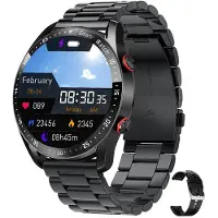 Zodvboz 2024 Smart Watch EKG+PPG Business Bluetooth Call Puls Blodtrycksmätning Sportmeddelande Påminnelse Smart Watch steel belt svart