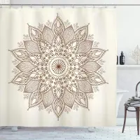 Chic Home Mandala Boho Duschdraperi Färgglatt Blommigt Badrumsdraperi för Hem Badkarsdekoration Vattentätt Polyestertyg med Krokar W165xH180cm