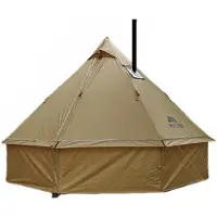 TOMTOP JMS 2-4 personer tipi varmtält med spisjack Campingpyramid tipitält för camping ryggsäcksturer brun