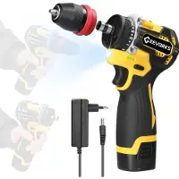 Kkmoon Geevorks 16.8V 2-i-1 litiumborr elektrisk skruvmejsel Multifunktions elverktyg 45Nm vridmoment 1pcs battery EU Plug flerfärgad