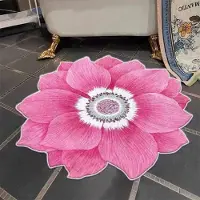 WTEMPO 1 st Blommatta Badrum Absorberande halkfri matta Bauhinia Blå Lotus Vardagsrum Sovrum Garderob Fotpadd 100*100cm rosa
