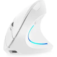 3d printing machine 2,4G trådlös vertikal mus Uppladdningsbar upprätt ergonomisk mus 3 justerbara DPI-nivåer RGB vit