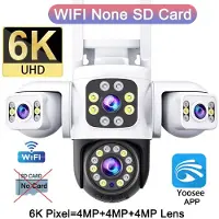 VStarcam 6K 12MP UHD WiFi IP-kamera Utomhus Tre Skärmar Tre Linser Människotyp AI-detektering Automatisk Spårning Säkerhet Yoosee APP IP CCTV 6k camera