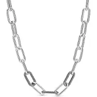 POMOiii Nytt Halsband 925 Sterling Silver Dammode Runt Halsband Passande Original Pandora Charm Pärlor Gör-det-själv smycken Present 45cm white