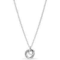 POMOiii Nytt Halsband 925 Sterling Silver Dammode Runt Halsband Passande Original Pandora Charm Pärlor Gör-det-själv smycken Present 45cm white