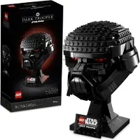 LEGO 75343 Dark Trooper Hjälm Samling Byggbar Displayställ med Set Nane Logotyp