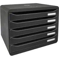 Exacompta Skuffekabinet Big Box med 5 skuffer, sort