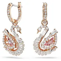 Swarovski Örhängen 'Swan' roséguld / rosa / silver / transparent