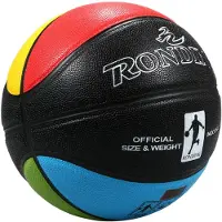 TOMTOP JMS Basketboll PU-material Officiell basket gratis med nätpåse och nål utomhus/inomhus 7 flerfärgad