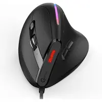 3d printing machine ZELOTES T-50 vertikal mus Trådbunden mus 9 nycklar RGB optisk mus 6 växlar DPI Ergonomisk design svart svart