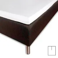 Borås Cotten Overmadrasslaken med U-split 180x200 cm - 100% bomullssatin - Splitlängd 90 cm - Vitt lakan till toppmadrass - Borås Cotton Cloud satin lakan
