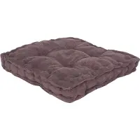 Borg Living Futondyna - 40x40x7 cm - Mjuk futondyna i sammetstyg - Brun
