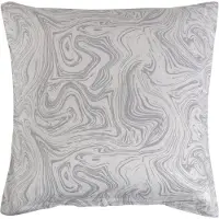 Borg Living Örngott 60x63 cm - Bomullssatin - Ljusgrått marmorprint