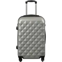 Borg Living Resväska i handbagagestorlek - hardcase lättvikt resväska - storlek liten - diamantgrå