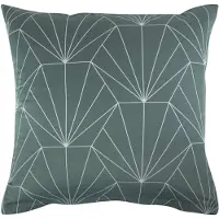 By Night Kuddfodral 60x63 cm - Vändbart design i 100% bomullssatin - Hexagon dämpad grön - Från