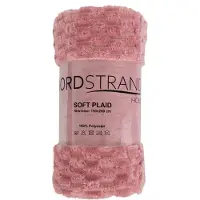 Nordstrand Fleecefilt - våffelstruktur - 150x200 cm - Mjuk rosa soffilt -