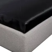 Borg Silkelakan - Formsydda lakan 180x200x8 cm - Svart - 100% mullbärssilke -
