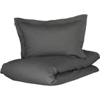 Turiform Baby sängkläder 70x100 cm - 100% ekologisk bomullssatin - Mörkgrå jacquardvävda ränder