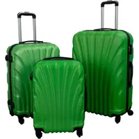 Borg Living Resväskset - 3 st. Hardcase resväskor - Grön Mussla