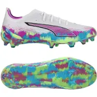 Puma Ultra 6 Ultimate FG Brilliance - White/Grön/Blå/Lila LIMITED EDITION - Gräs (FG), storlek 38½