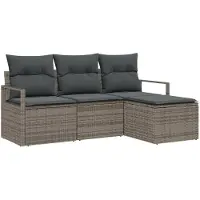 vidaXL Soffset 4 pcs Grå konstrotting