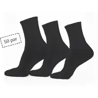 Home-tex Tennisstrumpor - 50 par svarta tennisstrumpor med ribbad kant - Str. 43-47 - Unisex