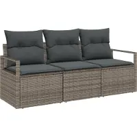 vidaXL Soffset 3 pcs Grå konstrotting