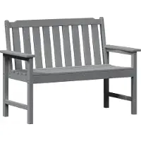 vidaXL Trädgårdsbänk Ljusgrå 120 x 59 x 88 cm HDPE
