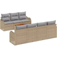 vidaXL Trädgårdsoffset 8 pcs beige och ljusgrå