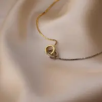 KenLy Eternity Circle Halsband Minimalistisk Silver & Guld Infinity Halsband Minimalistiska Smycken Jubileumspresent