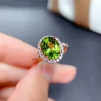 YIRAN Jewelry Diwenfu 14k Rose Gold Smycken Grön Topaz Ring För Kvinnor Fine Anillos De Bizuteria Bague Eller Jaune Bröllopsringar Ring Smyckeskrin Resizable grön