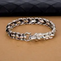 Allbestart S925 Sterling Silver Smycken Dominerande kran Köl Herrarmband Dominerande Retro Thai Silver Armband 21cm silver