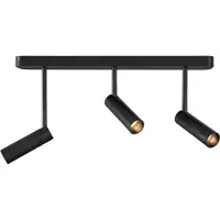 QAZQA Rundad takspotlight svart GU10 35mm 3-ljus justerbar - Kate
