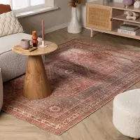FRAAI Orientalisk matta | Liva Medallion terrakotta | 80x150cm | Polyester | Medaljong | Rektangulär | Plattvävd