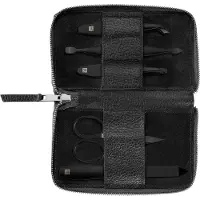 Zwilling Manikyr- och pedikyrset 5 delar, med nagelsax, läder, svart Manikyrset 1 st