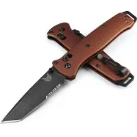 Benchmade Bailout MagnaCut Battlewash DLC fällkniv, burnt copper aluminum, tandad