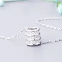 YIRAN Jewelry Nya japanska och koreanska halsband med mikrodiamanter runda överföringssmycken S925 silverhalsband för kvinnor silver