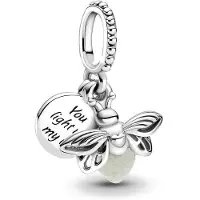 FOXANRY Jewelry Nytt S925 Sterling Silver Glödande Firefly Bulb Charm Kameleont Ballong Pendant Bead Fit Original Armband DIY Fine Smycken