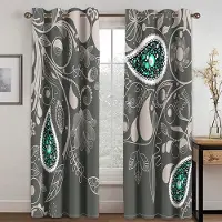 Yiran Furniture Billiga Specialgjorda Stor Storlek Röd Eleganta Boho Barock 2 Delar Tunna Gardiner för Vardagsrum Sovrum Kök Kontor Fönstergardiner Dekor W50H60(CM)x2&Grommet Top