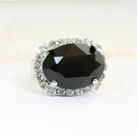Yiran pet products 100 % S925 Sterling Silver Real Obsidian Ring För Kvinnor Bizuteria Anillos De Silver 925 Smycken Obsidian Ädelsten Ringar Anel Box 7 svart