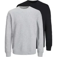 Jack & Jones Sweatshirt 'Bradley' gråmelerad / svart
