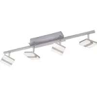 JUST LIGHT LED-takspotlight LOLAsmart Sabi, 4 lampor dimbar, Aluminium / grå / zink, Vardagsrum / matsal, Metall, Modern, Smarta hem spotlights