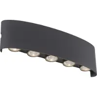 Paul Neuhaus LED utomhus vägglampa Carlo, Svart, Aluminium / grå / zink, Modern, LED-vägglampa utomhus