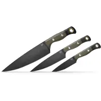 Benchmade 4000BK-01 Köksknivar 3st Set - OD Green/Black