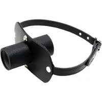 Rimba - läder uro-fetisch urinstift (Ø 40 mm, svart)