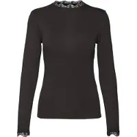 Vero Moda Rosa Långärmad T-shirt Med Hög Hals