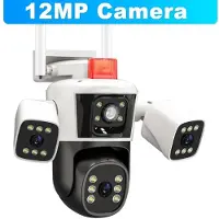 LS VISION Ny EU 6K 12MP IP-kamera WiFi Tre skärmar Utomhus PTZ-kameror Hemsäkerhetsskydd Automatisk spårning CCTV Videoövervakningskamera Wifi camera