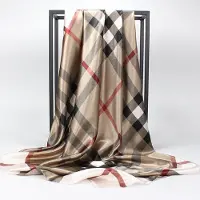 Silk City Scarf Högkvalitativa lyxiga sidenscarfs pannband Halsdukar Halsdukar för kvinnor Kedja Sidenscarfs dekorativ sjal för kvinnor 90*90cm